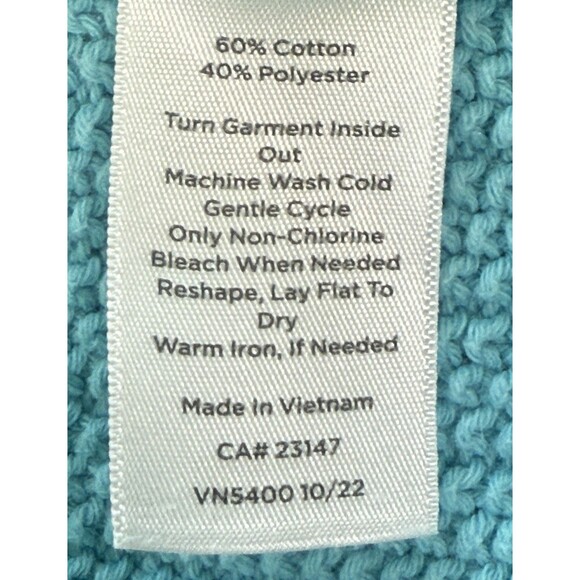 Talbots Women's Light Blue Rib Knit Sweater Classic Minimalist Button Accents Lg - Picture 6 of 8